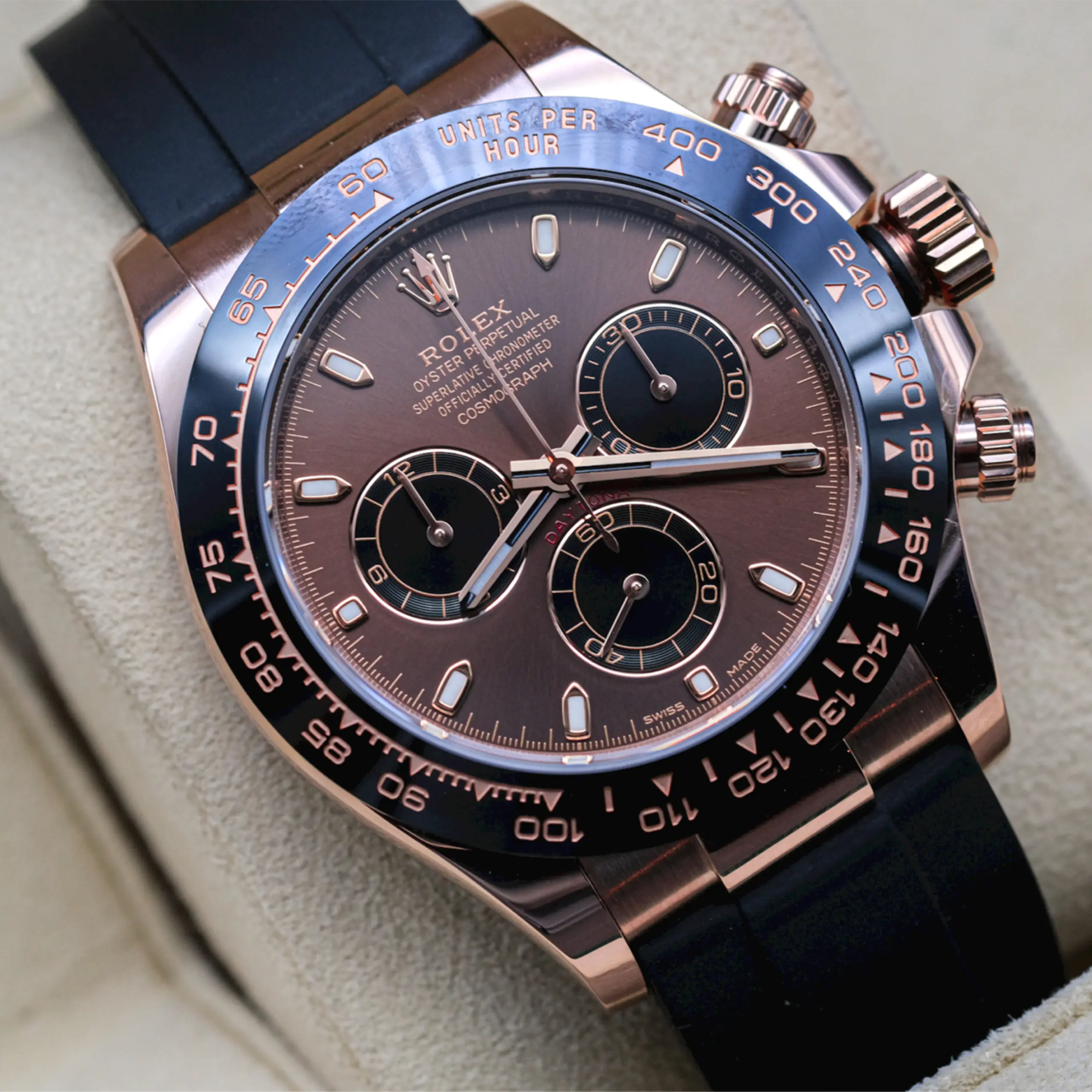 Rolex Daytona Rose Gold Chocolate & Black Dial